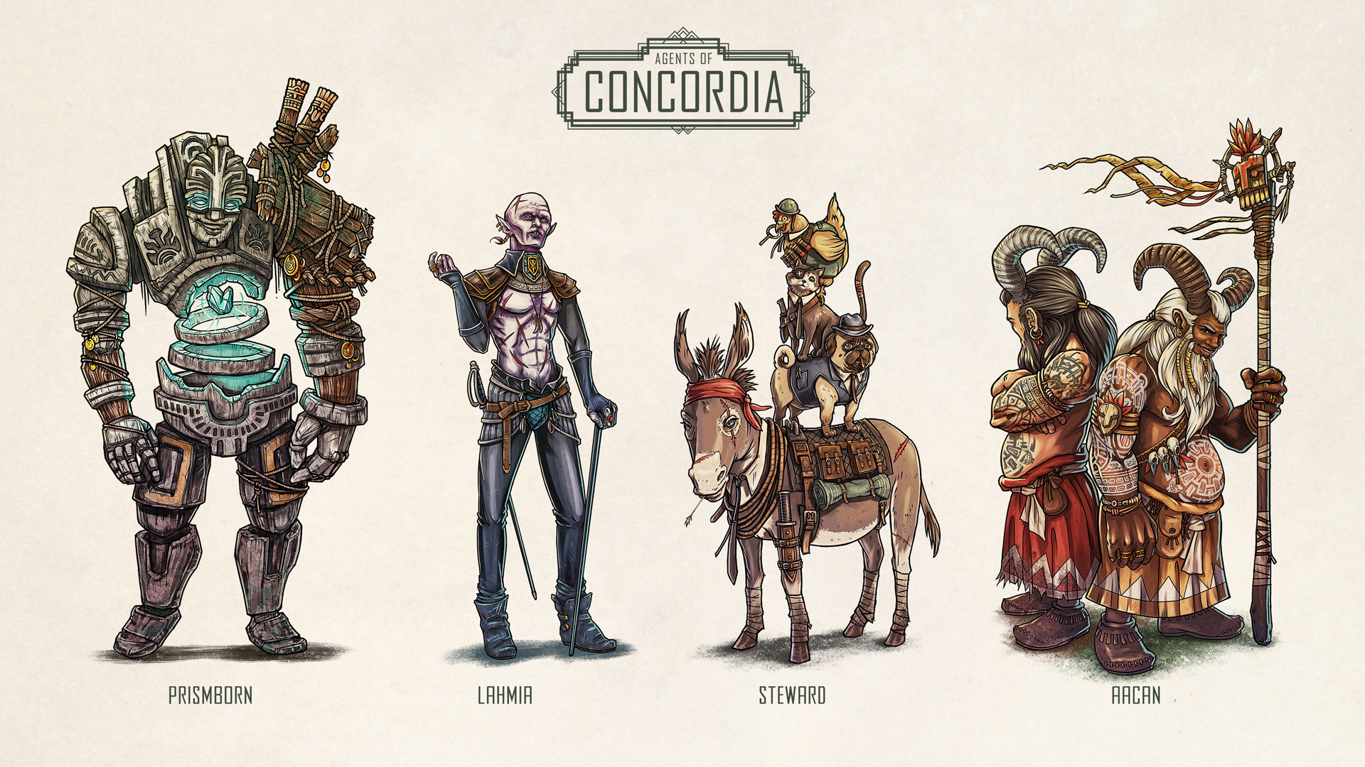 Agents of Concordia RPG – Character Design and Illustrations.